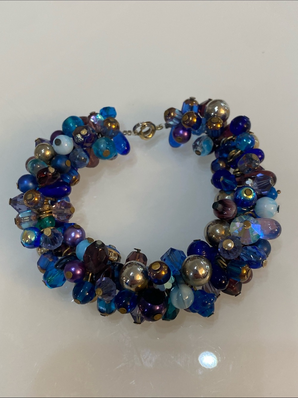 Multi-Blue Cluster Bead Bracelet - Women Jewelry